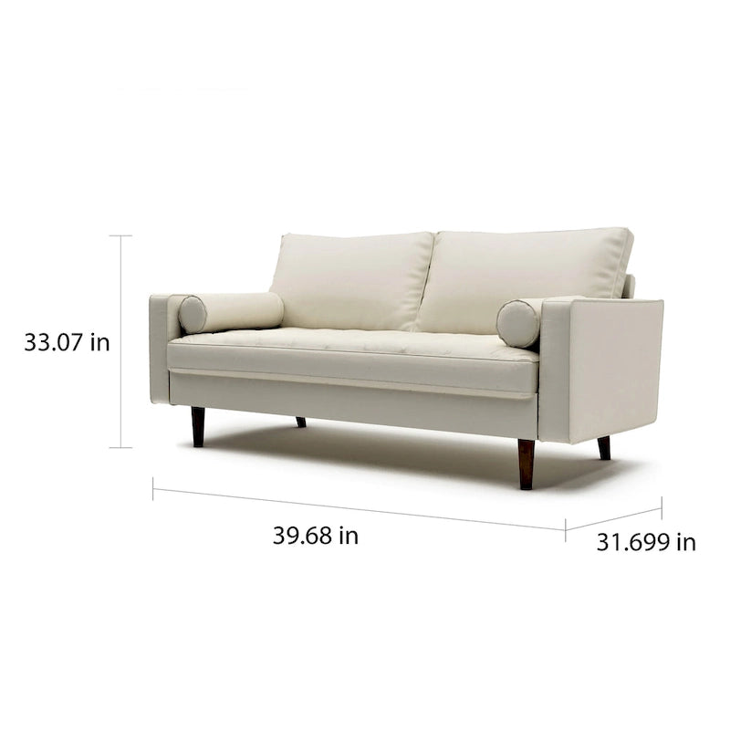US Pride Faux Leather Mid-century Modern Sofa