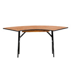 4-foot Serpentine Wood Folding Banquet Table - 24W x 48D x 30.25H - 24W x 48D x 30.25H