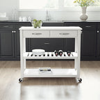 Full Size Granite Top Kitchen Prep Cart - 43W x 17D x 35H