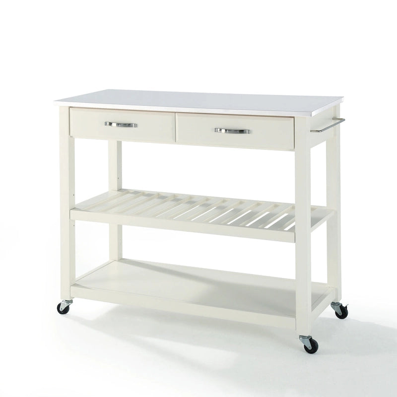 Full Size Granite Top Kitchen Prep Cart - 43W x 17D x 35H