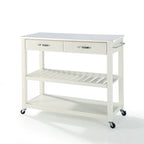 Full Size Granite Top Kitchen Prep Cart - 43W x 17D x 35H