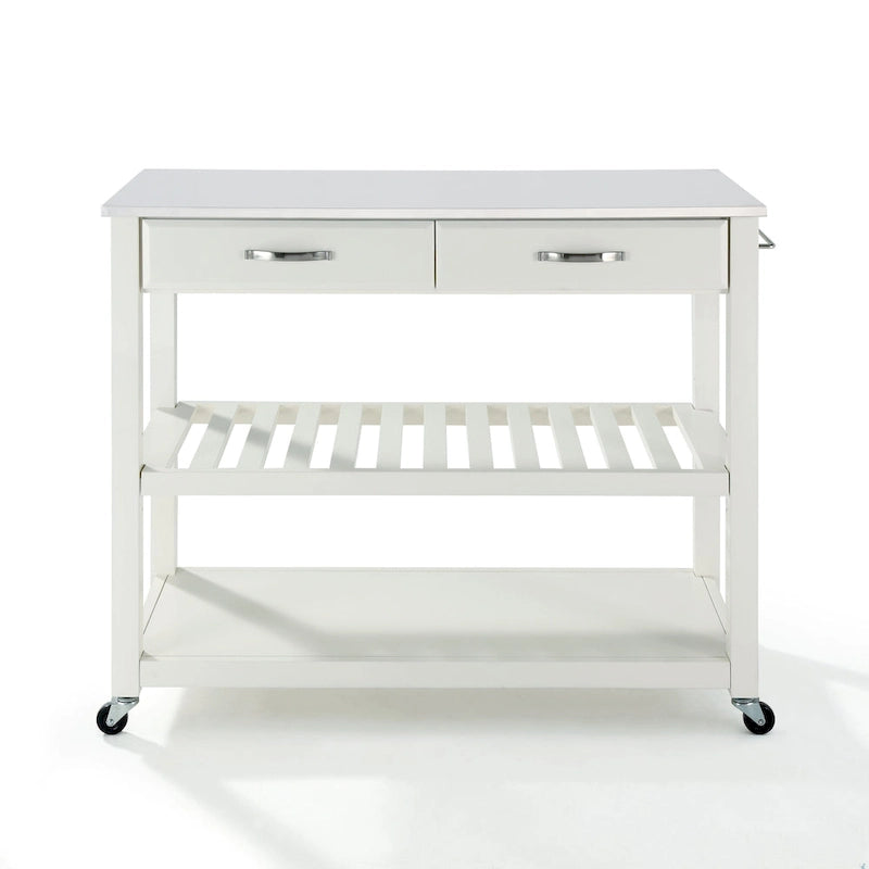 Full Size Granite Top Kitchen Prep Cart - 43W x 17D x 35H