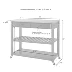 Full Size Granite Top Kitchen Prep Cart - 43W x 17D x 35H