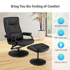 Recliner Chair 360 Degree Swivel PU Leather Chair with Footrest