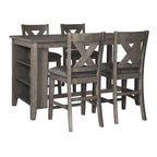 Caitbrook Rectangular Counter Height Dining Table with Storage - Gray