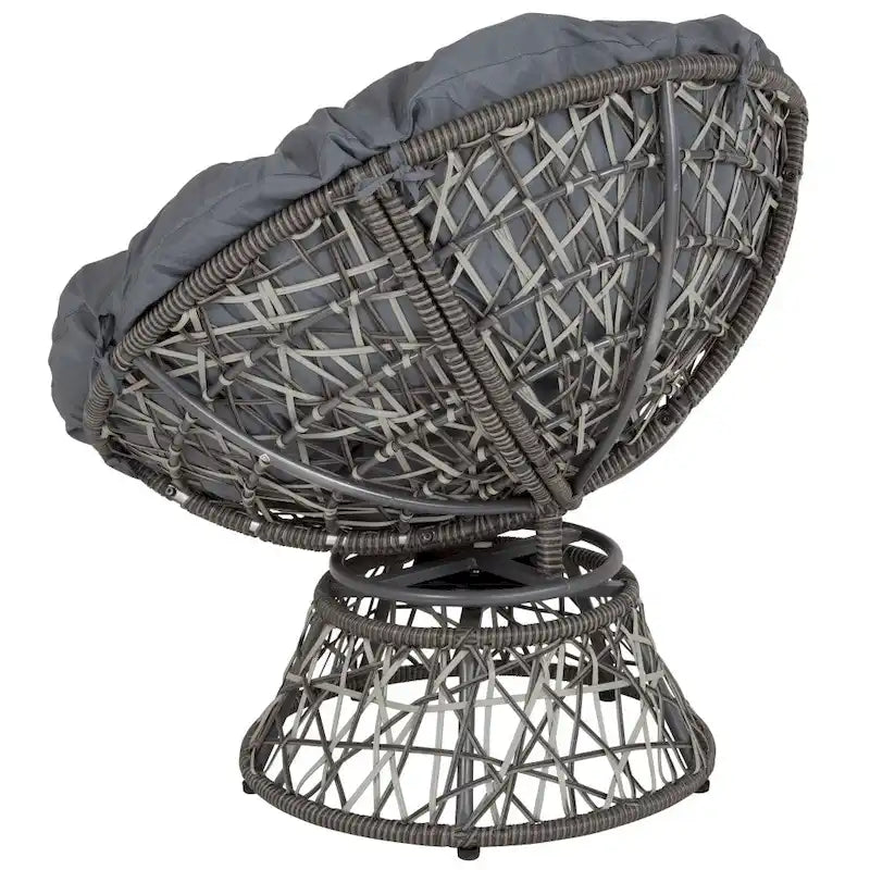 Papasan Swivel Patio Lounge Chair