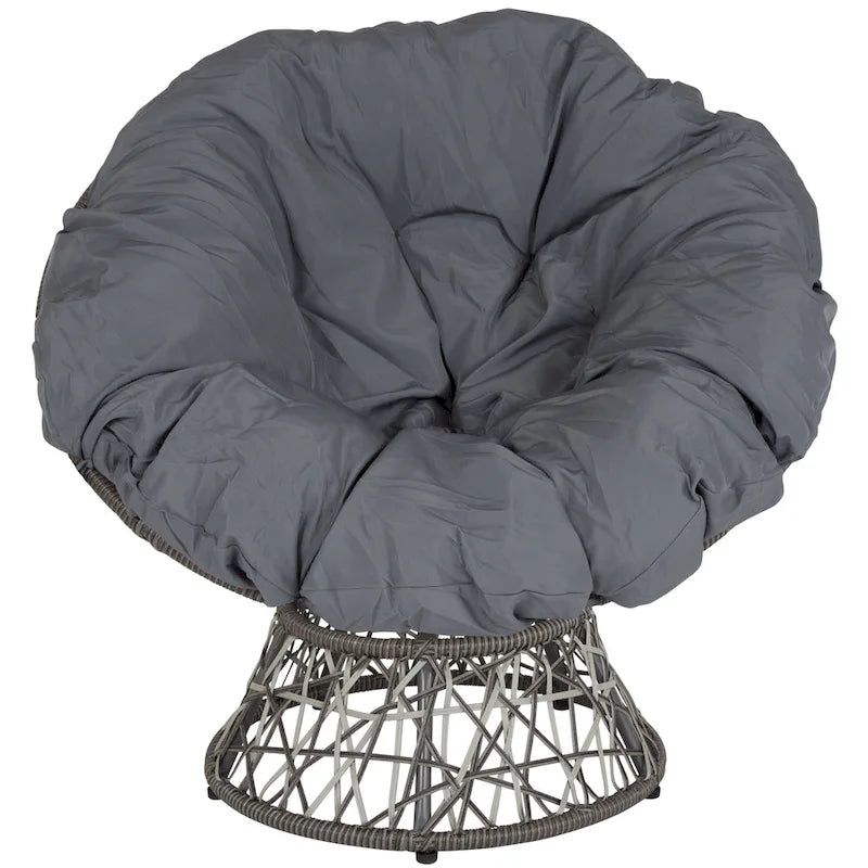 Papasan Swivel Patio Lounge Chair