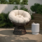 Papasan Swivel Patio Lounge Chair