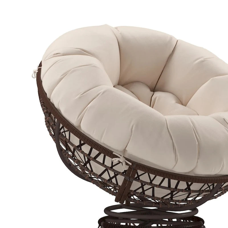 Papasan Swivel Patio Lounge Chair