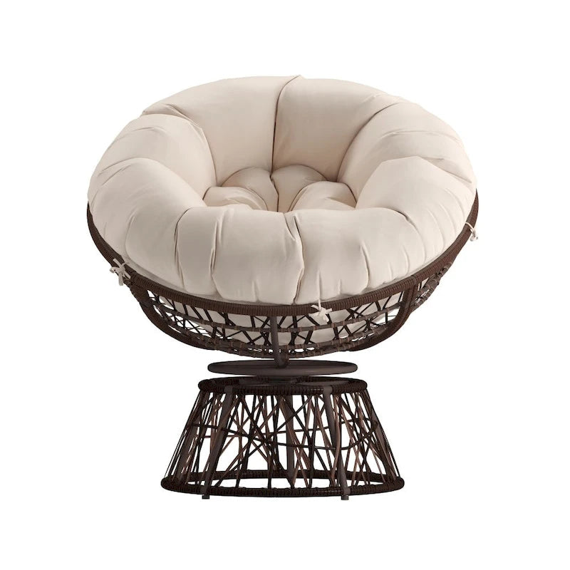 Papasan Swivel Patio Lounge Chair