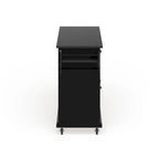 Black Wood Kitchen Cart/ Island with Solid Black Granite Top - 18d x 51.5w x 36h