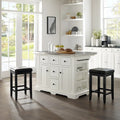  Julia Island with Upholstered Square Stools - 53d x 50w x 36h