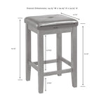 Julia Island with Upholstered Square Stools - 53d x 50w x 36h