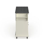 Full Size White Wood and Granite Top Kitchen Cart - 18d x 51.5w x 36h