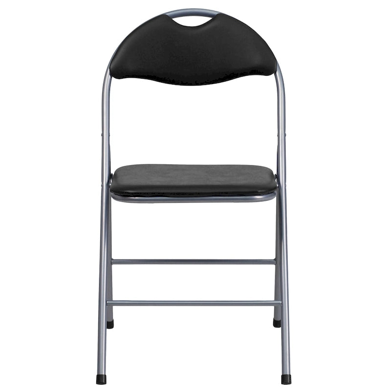 2 Pack 300 lb. Capacity Vinyl Metal Folding Chair with Carrying Handle