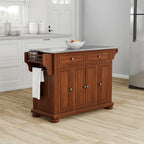  Alexandria Stainless Steel Top Full Size Kitchen Island/Cart - 18d x 51.5w x 34h