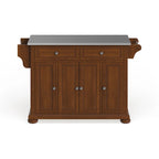 Alexandria Stainless Steel Top Full Size Kitchen Island/Cart - 18d x 51.5w x 34h