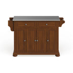 Alexandria Stainless Steel Top Full Size Kitchen Island/Cart - 18d x 51.5w x 34h