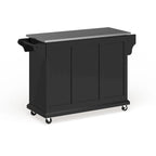 Full Size Black Finish Stainless Steel Top Kitchen Cart/ Island - 18d x 51.5w x 36h