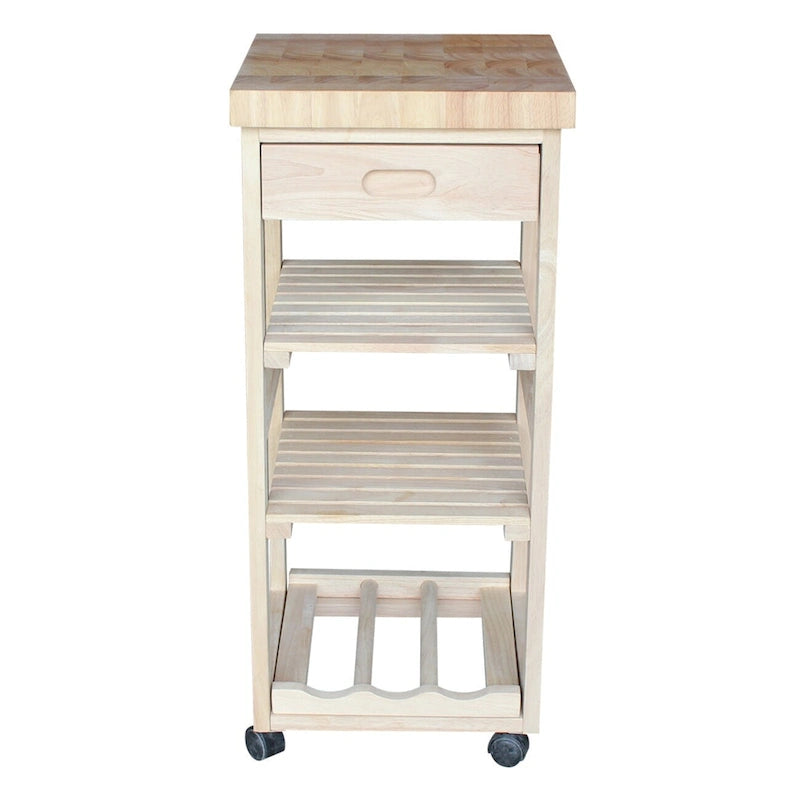 Estelle Unfinished Solid Parawood Kitchen Trolley