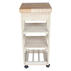 Estelle Unfinished Solid Parawood Kitchen Trolley