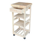 Estelle Unfinished Solid Parawood Kitchen Trolley
