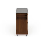 Full Size Granite Top Kitchen Cart in Cherry - 18d x 51.5w x 36h