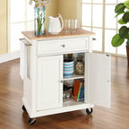 Compact Wood Top Kitchen Cart - 31W x 18D x 35.5H