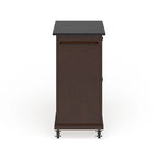 Compact Solid Black Granite Top Portable Kitchen Cart/ Island in Vintage Mahogany Finish - 18d x 31w x 35.5h