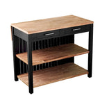 SEI Furniture Berhill Transitional Black Wood Expandable Kitchen Island