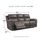 Erlangen Contemporary Power Reclining Sofa with Adjustable Headrest Midnight