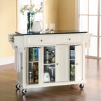 Full Size Granite Top Kitchen Cart - 18d x 51.5w x 36h