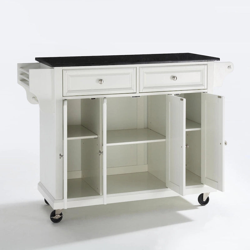 Full Size Granite Top Kitchen Cart - 18d x 51.5w x 36h