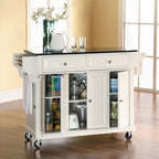 Full Size Granite Top Kitchen Cart - 18d x 51.5w x 36h