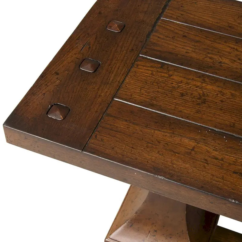 Sedona Kona Brown Sofa Table with Heavy Oak Planked Top