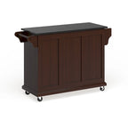 Full Size Solid Black Granite Top Kitchen Cart - 18d x 51.5w x 36h