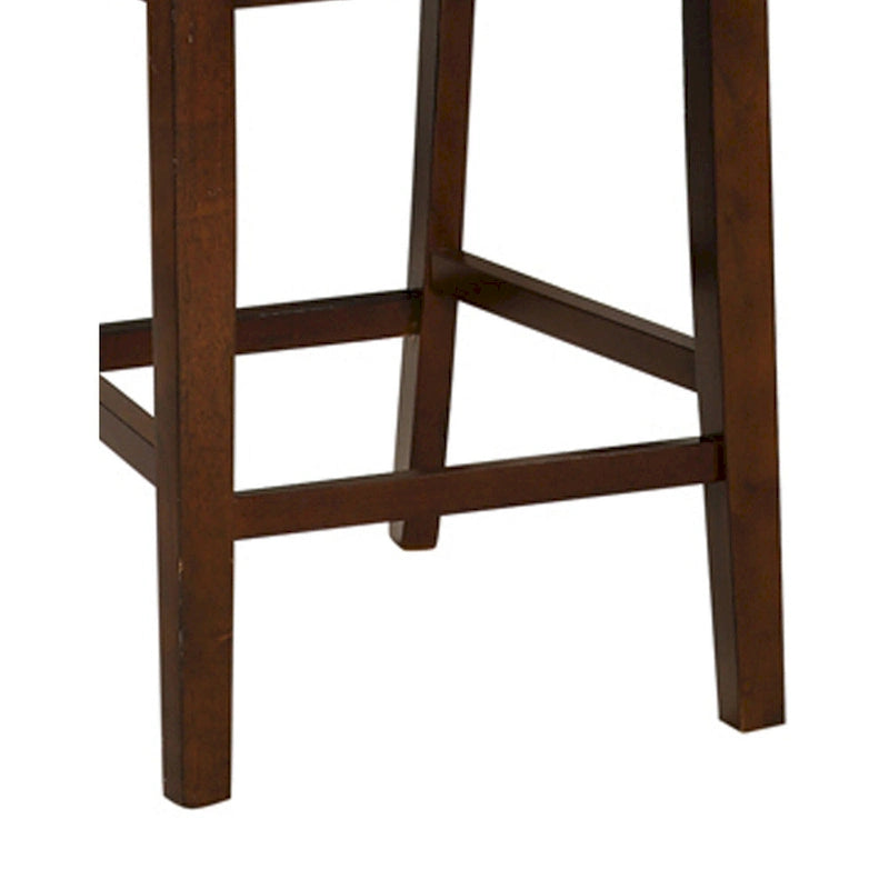 Wooden Counter Height Armless Chair, Walnut brown, Set of 2