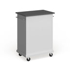 Compact White Wood Portable Kitchen Cart/ Island with Stainless Steel Top - 18d x 31w x 35.5h