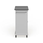 Compact White Wood Portable Kitchen Cart/ Island with Stainless Steel Top - 18d x 31w x 35.5h