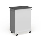 Compact White Wood Portable Kitchen Cart/ Island with Stainless Steel Top - 18d x 31w x 35.5h