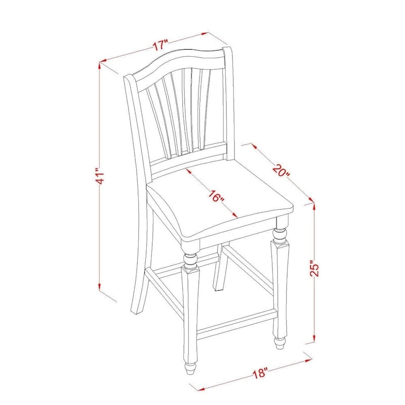 East West Furniture 9 Piece Counter Height Pub Set Includes a Square Dining Table and 8 Kitchen Chairs, Mahogany(Seat Options)