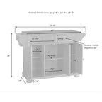 Alexandria Solid Black Granite Top Kitchen Island in Classic Cherry Finish - 18d x 51.5w x 34h