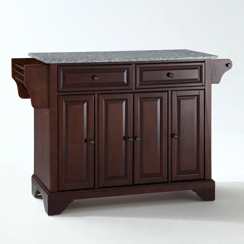 LaFayette Solid Granite Top Kitchen Island in Vintage Mahogany Finish - 18d x 51.5w x 34h