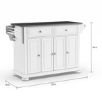Crosley Alexandria Stainless Steel Top Full Size Kitchen Island/Cart - 18d x 51.5w x 34h