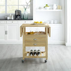  Bristol Double Drop Leaf Kitchen Cart Natural - 15.13d x 45w x 35.25h