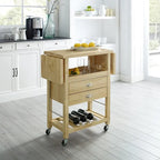 Bristol Double Drop Leaf Kitchen Cart Natural - 15.13d x 45w x 35.25h