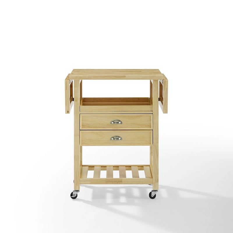 Bristol Double Drop Leaf Kitchen Cart Natural - 15.13d x 45w x 35.25h