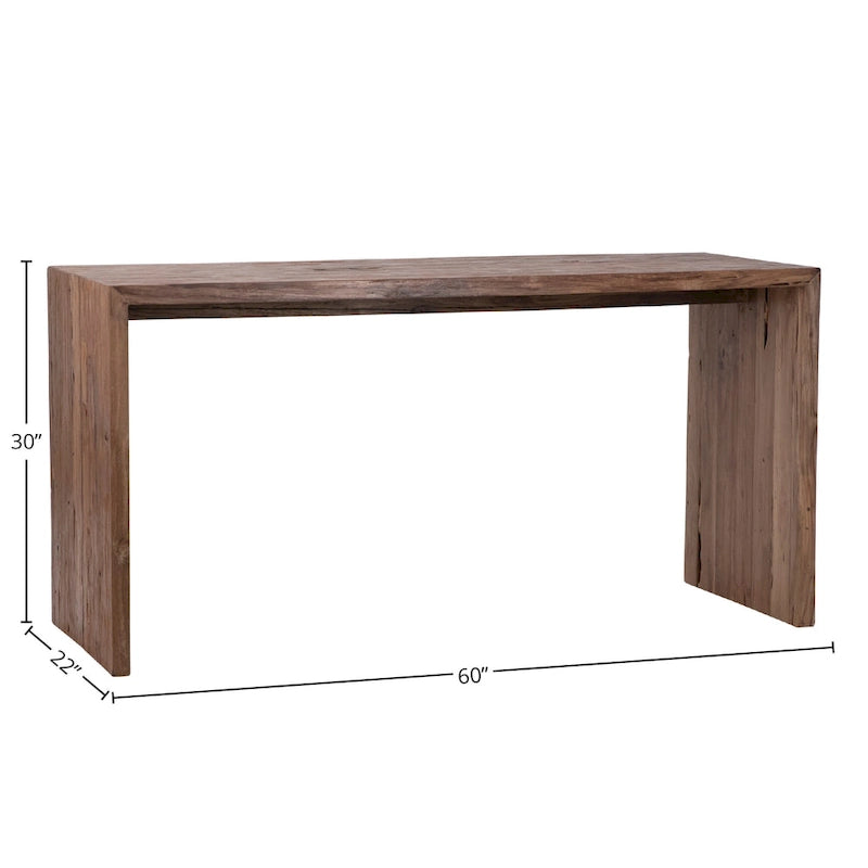 Camila 60-inch Rectangular Reclaimed Teak Waterfall Writing Desk