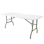 6 Foot Plastic Folding Table in White