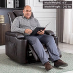 Power Leather Recliner Chair Home Theater Seating Soft